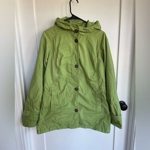 Eddie Bauer button up green Spring Jacket Size M Petite